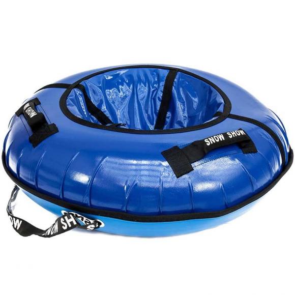 Тюбинг с пластиковым дном 100 см синий
