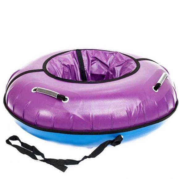 Тюбинг с пластиковым дном 110 см фиолетовый