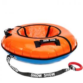 Тюбинг с пластиковым дном 85 см оранжевый